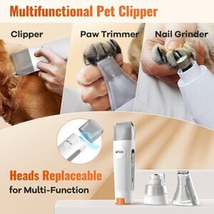 Afloia Pet Grooming Kit - 5 in 1 Vacuum Attachments for Dog Hair With Clippers